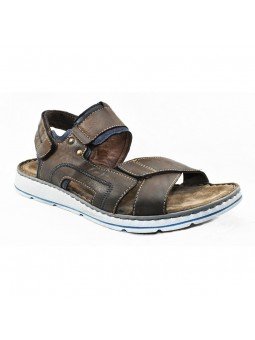 Comprar sandalia Walk&Fly de hombre, de piel, modelo 022 42880, color marrón marino TDM BLU