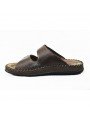 Comprar sandalia Walk&Fly tipo chancla, de hombre, en piel, modelo 963 40050, color marrón TDM, lateral interior