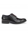 zapato caballero Fluchos, color negro, cordones burdeos, modelo 8412, de piel, vista lateral