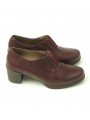 Comprar Online Zapatos Yokono Shoes con tacon bajo en goma, modelo Jane 008, color burdeos, vista duo