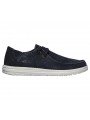 Comprar Online Zapatos Skechers Relaxed Fit Melson Raymon tipo mocasín, color azul BLU, modelo 66387, vista lateral exterior