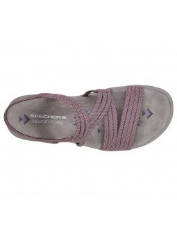 Sandalias Skechers Reggae Slim Skech Appeal, modelo 41180 en color malva Plum, vista aerea.