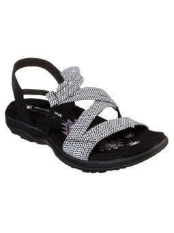 Sandalias Skechers Reggae Slim Skech Appeal, modelo 41180 en color negro blanco bkw, vista de portada.