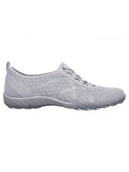 Zapatillas skechers relaxed fit breather easy, modelo 23028, color Gry gris, vista lateral exterior