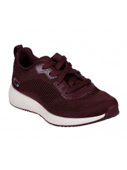 Zapatillas deportivas SKECHERS Bobs Sport Squad Total Glam 32502, color BURG Burdeos glitter, con cordones, vista portada