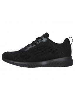 Zapatillas deportivas SKECHERS Bobs Sport Squad Total Glam 32502, color BKSL negro glitter, con cordones, vista interior