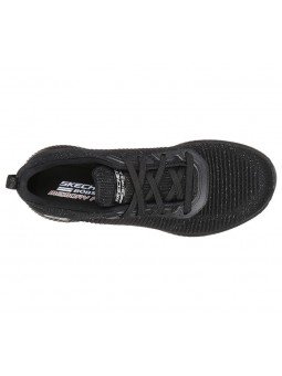 Zapatillas deportivas SKECHERS Bobs Sport Squad Total Glam 32502, color BKSL negro glitter, con cordones, vista superior