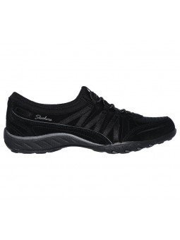 Zapatillas deportivas Skechers Casual Relaxed Fit Breathe Easy Moneybags 23020 BLK Negro, cordones elásticos, vista lateral