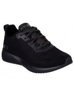 Zapatillas Skechers Sport Squad Tought Talk, modelo 32504, color BBK Negro, con cordones, vista portada