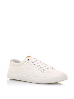 Zapatillas deportivas Ari Mustang planas 69994, color blanco, cierre cordones, tipo Lacoste, planas, vista portada