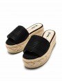 Sandalias plataforma mustang, yute esparto trenzado, 5cm, color negro, vista general