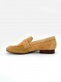 Mocasines Piel Serraje Lince 10402, color camel, vista lateral interior.