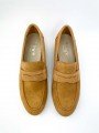 Mocasines Piel Serraje Lince 10402, color camel, vista aerea