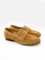 Mocasines Piel Serraje Lince 10402, color camel, vista general.