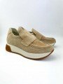 Mocasín deportivo Lince, modelo 15202, color camel claro, con elástico, plataforma, de ante, vista  general