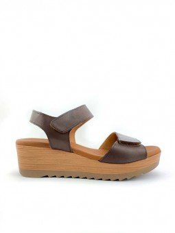 Sandalias Cuña SERGIOTTI Doble velcro s49-8446 testa Marrón, portada