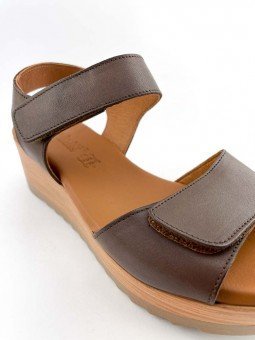 Sandalias Cuña SERGIOTTI Doble velcro s49-8446 testa Marrón, velcro