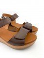 Sandalias Cuña SERGIOTTI Doble velcro s49-8446 testa Marrón, detalle velcro