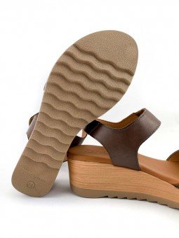 Sandalias Cuña SERGIOTTI Doble velcro s49-8446 testa Marrónsuela