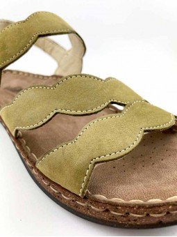 Sandalias planas Walk & Fly 3861-43850 verde oliva , detalle tiras