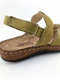 Sandalias planas Walk & Fly 3861-43850 verde oliva , velcro