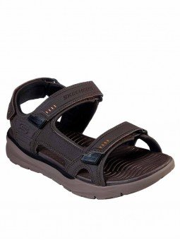 Comprar Online Sandalia Skechers relaxed fit relone senco, modelo 66067, color marrón, vista portada.