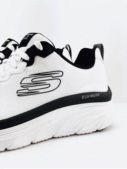 Zapatillas Skechers Relaxed Fit: D'Lux Walker Be Easy 149319 Blanco/Negro wbk, vista detalle