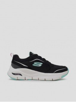 Zapatillas Skechers Arch Fit Gentle 149413 Negro Menta bkmn